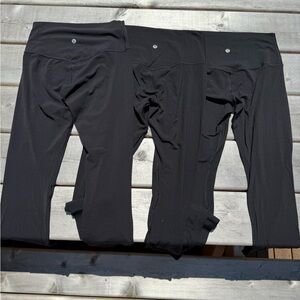 3 pairs of black lululemon align high-rise pants 25” (Size 6)